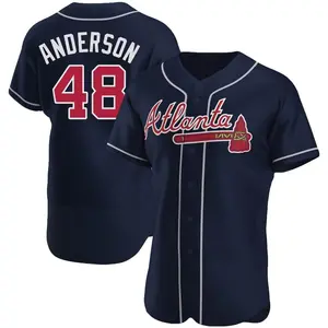 Ian Anderson Atlanta Braves Authentic Alternate Jersey - Navy