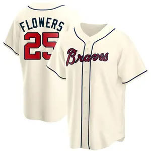 Tyler Flowers Atlanta Braves Replica Alternate Jersey - Cream