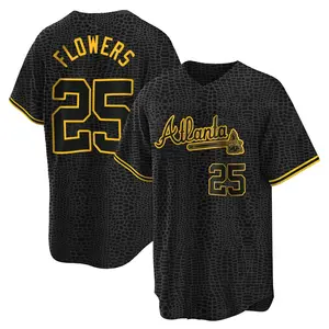 Tyler Flowers Atlanta Braves Replica Snake Skin City Jersey - Black